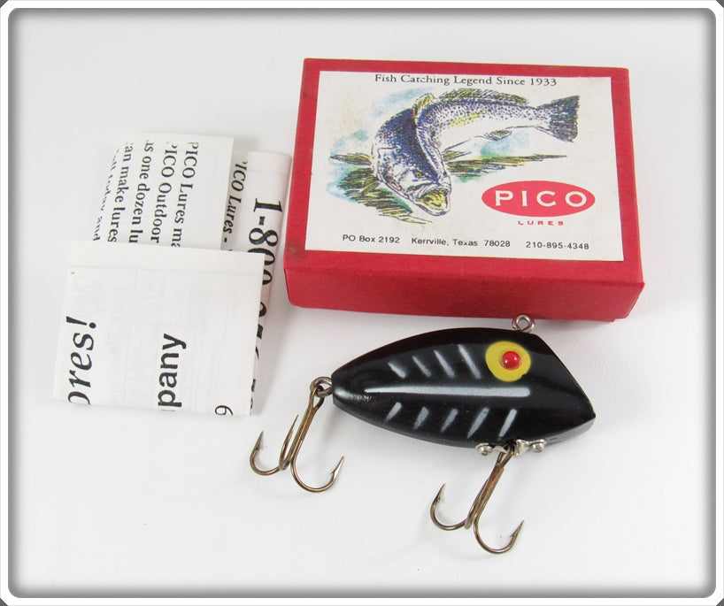 Vintage Pico Black Shore Minnow Pico Perch Lure In Box For Sale