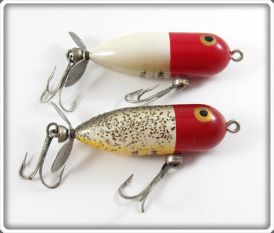 Heddon Red Head White & Red Head Flitter Tiny Torpedo Lure 