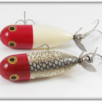 Heddon Red Head White & Red Head Flitter Tiny Torpedo Pair