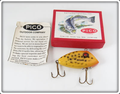 Vintage Pico Yellow Black Dots Pico Perch Lure In Box