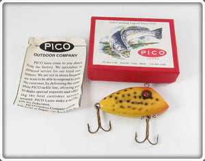 Vintage Pico Yellow Black Dots Pico Perch Lure In Box