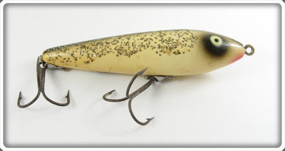 Vintage Heddon Silver Flitter Wood Zaragossa Lure