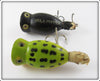 Arbogast Hula Popper Pair: Frog & Black