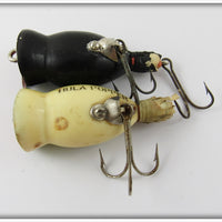 Arbogast Hula Popper Pair: Frog & Black