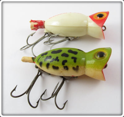 Arbogast Hula Popper Pair: Frog & Red/White