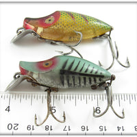 Heddon Green Shore & Perch Midget River Runt Pair