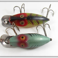 Heddon Green Shore & Perch Midget River Runt Pair
