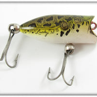 Vintage Heddon Natural Leopard Frog Tiny Lucky 13 Lure 