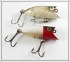 Heddon Silver Flitter & Red Head White Tiny Lucky 13 Pair