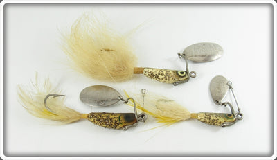 Vintage Heddon Silver Flitter Spin Fin Lot Of Three Lures