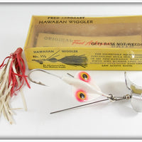 Vintage Fred Arbogast White Hawaiian Sputter Fuss Lure In Box 