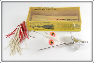 Vintage Fred Arbogast White Hawaiian Sputter Fuss Lure In Box 