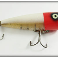 Vintage Heddon Red Head White Tiny Chugger Lure