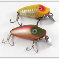 Heddon Rainbow & Yellow Shore Midget Digit Pair