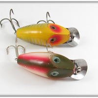Heddon Rainbow & Yellow Shore Midget Digit Pair