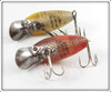 Heddon Rainbow & Yellow Shore Midget Digit Pair
