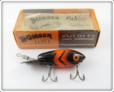 Bomber Bait Co Orange Black Ribs Model 200 In Correct Box 212