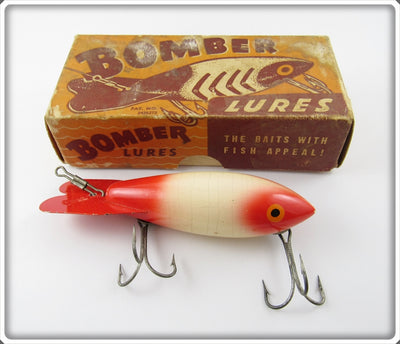 Bomber Bait Co White Red Head & Tail In Box