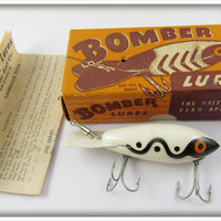 Bomber Bait Co White Black Shadow Stripe Model 500 In Correct Box 508
