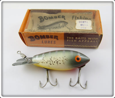 Bomber Bait Co Silver Speckle Yellow Belly Model 400 SS In Correct Box