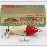Creek Chub Red & White Spinning Injured Minnow Lure In Box