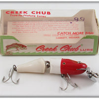 Vintage Creek Chub Red & White Jointed Spinning Pikie In Box
