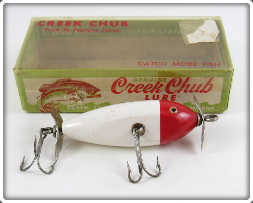 Creek Chub Red & White Spinning Injured Minnow Lure In Box