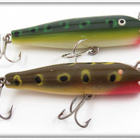 Vintage Creek Chub Frog Spinning Darter Lure Pair 