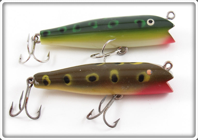 Vintage Creek Chub Frog Spinning Darter Lure Pair 