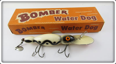 Bomber Bait Co White Black Shadow Stripe Water Dog In Correct Box 1608