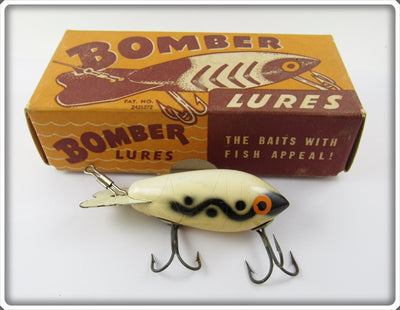 Bomber Bait Co White Black Shadow Stripe Model 300 In Correct Box 308