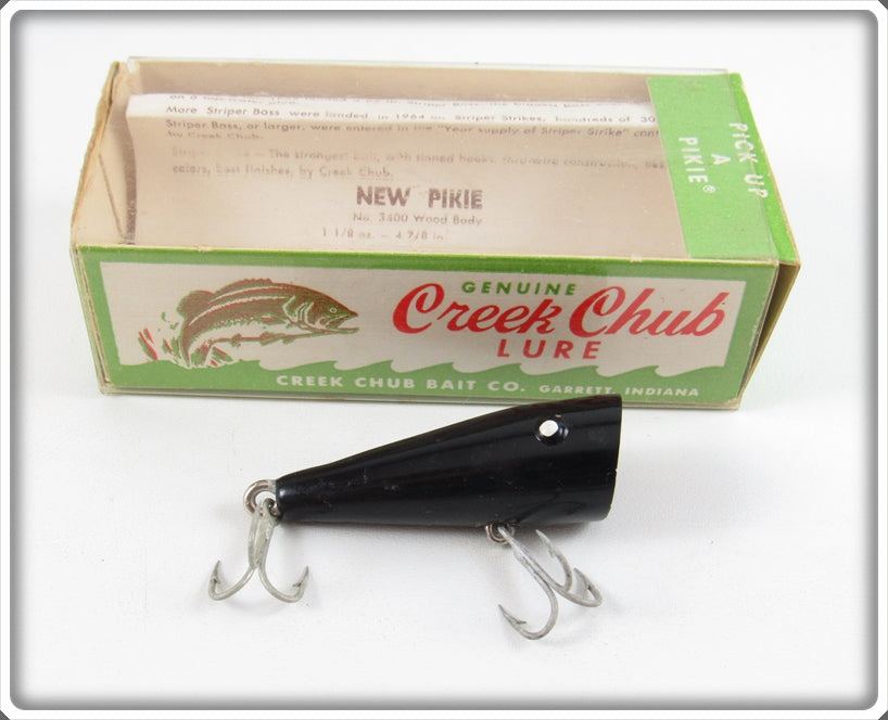 Vintage Creek Chub Solid Black Ultra Light Plunker In Box