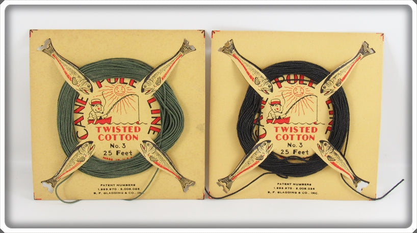 Vintage B.F. Gladding & Co Cane Pole Line Pair On Cards