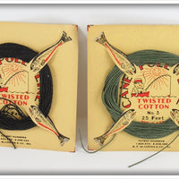 B.F. Gladding & Co Cane Pole Line Pair On Cards