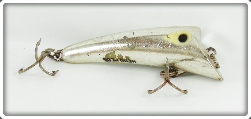 Vintage Heddon Nickel Plate Chrome Hedd Plug Lure