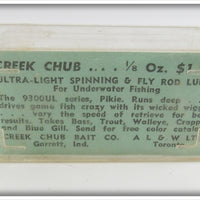 Creek Chub Silver Flash Ultra Light Plunker In Box