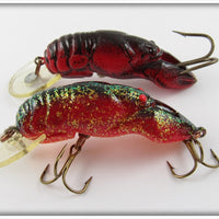 Rebel Crawdad Pair: Red/Black & Red With Glitter