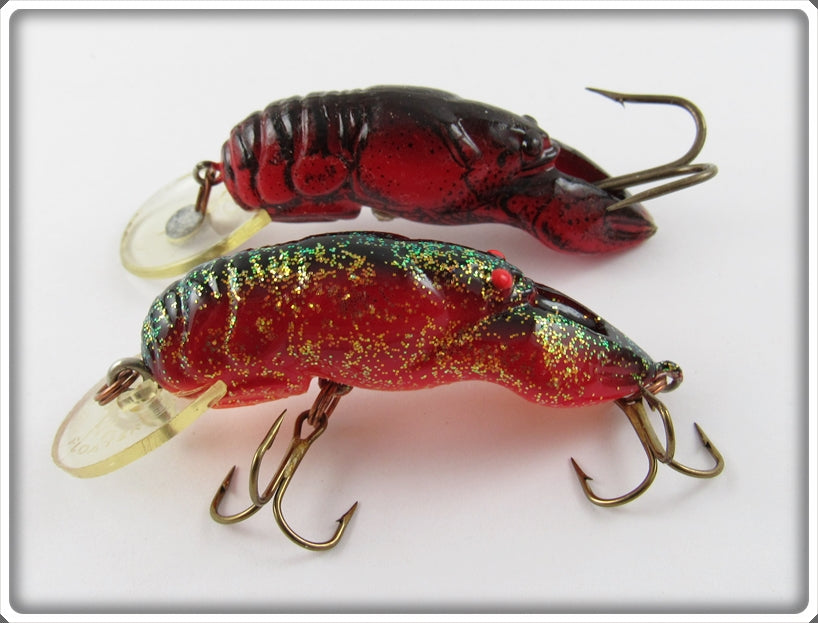 Rebel Crawdad Pair: Red/Black & Red With Glitter