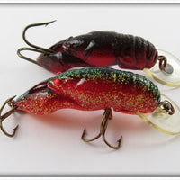 Rebel Crawdad Pair: Red/Black & Red With Glitter