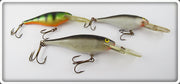 Rapala Deep Runner Lot Of Three: Perch & Silver/Black