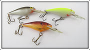Rapala Deep Runner Lot Of Three: Yellow, Natural, & Silver/Black