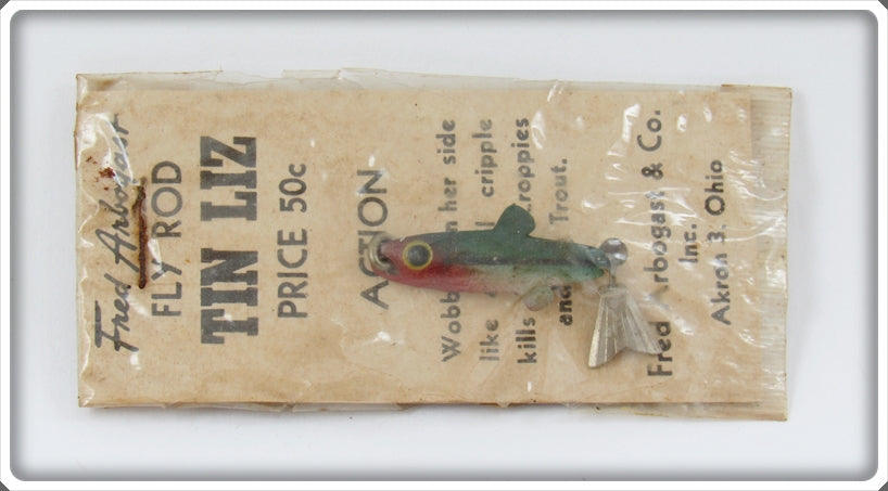 Arbogast Green & Red Fly Rod Tin Liz In Package