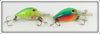 Storm Rainbow & Chartreuse Green Herringbone Wee Wart Lure Pair