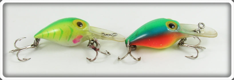 Storm Rainbow & Chartreuse Green Herringbone Wee Wart Lure Pair