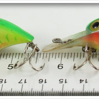 Storm Rainbow & Chartreuse Green Herringbone Wee Wart Pair