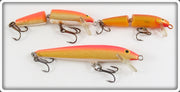 Rapala Orange & Gold Minnow Lot Of Three