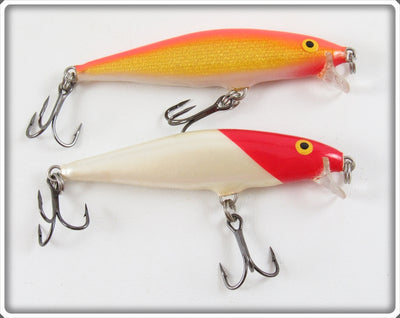 Rapala Gold & Red Head White Minnow Lure Pair 