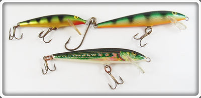 Rapala Perch & Natural Finish Minnow Lot Of Three Lures