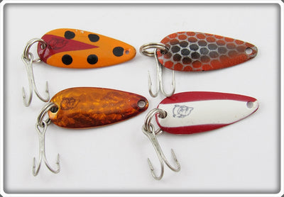Eppinger Orange/Black, Red Scale, Red/White & Gold Dardevle Skeeter Lot Of Four