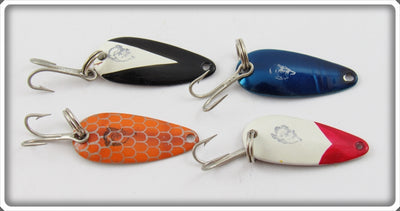 Eppinger Black/White, Blue, Orange Scale & Red/White Dardevle Skeeter Lot Of Four